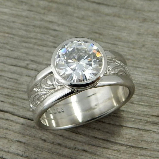 Anillo Vintage Circonita Plateada