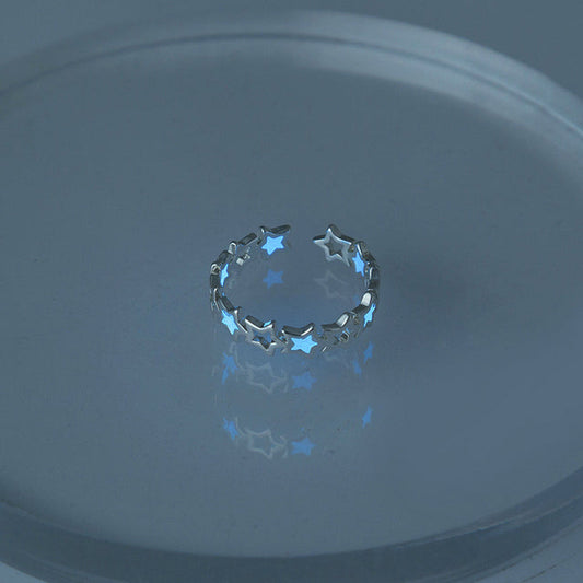 Anillo de Estrellas Luminosas en Plata