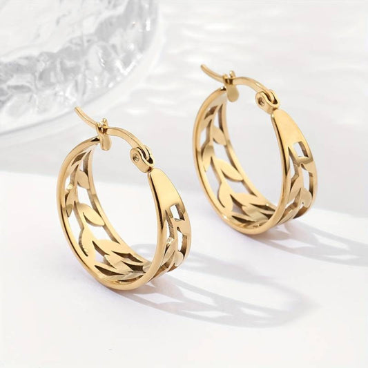 Aros Huecos Dorados Vintage