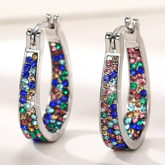 Aretes Multicolor en Plata Vintage