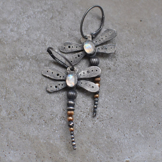 Aretes Libélula Vintage Plateada