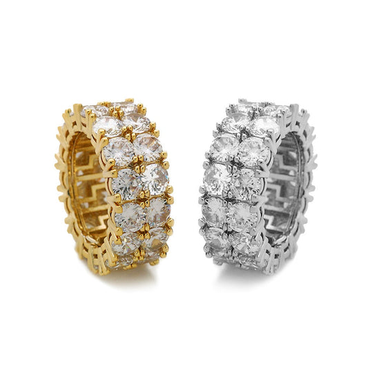 Anillos de Lujo en Plata y Dorado con Circonitas Incrustadas