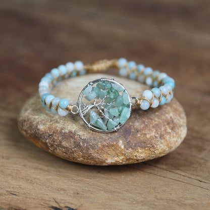 Pulsera de la Familia de Piedras Naturales Hecha a Mano