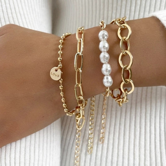 Pack Pulseras Cuban Chain en Oro