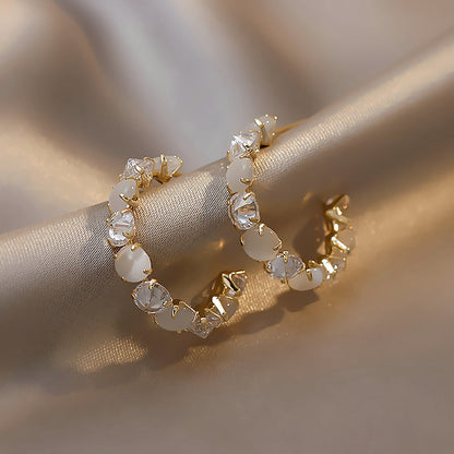 Pendientes de Piedras de Cristal en Oro