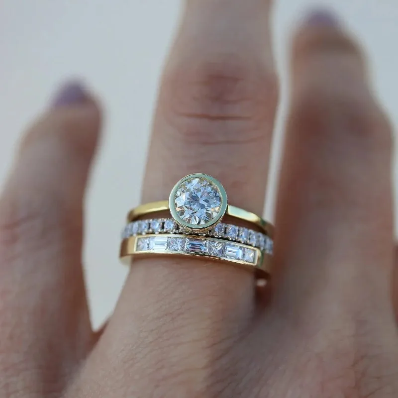 Juego de anillos brillantes vintage
