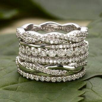 Anillo vintage de Zirconia en capas