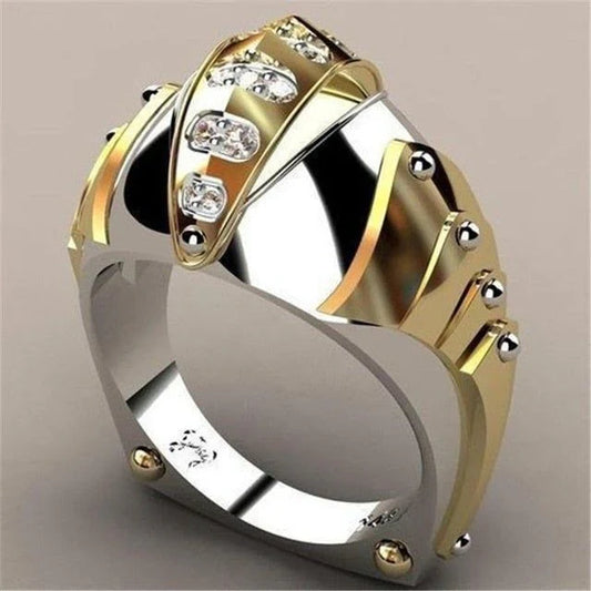 Anillo Oro y Plata Brillo Vintage